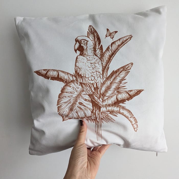 Housse de coussin velours doux "Évasion"